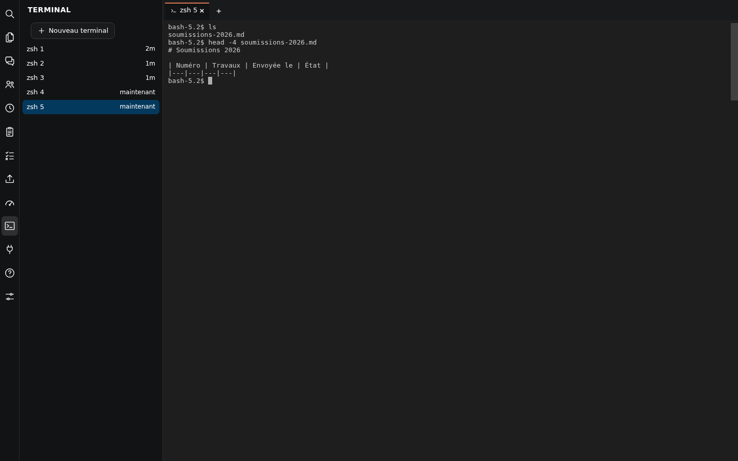 Le terminal dans la page